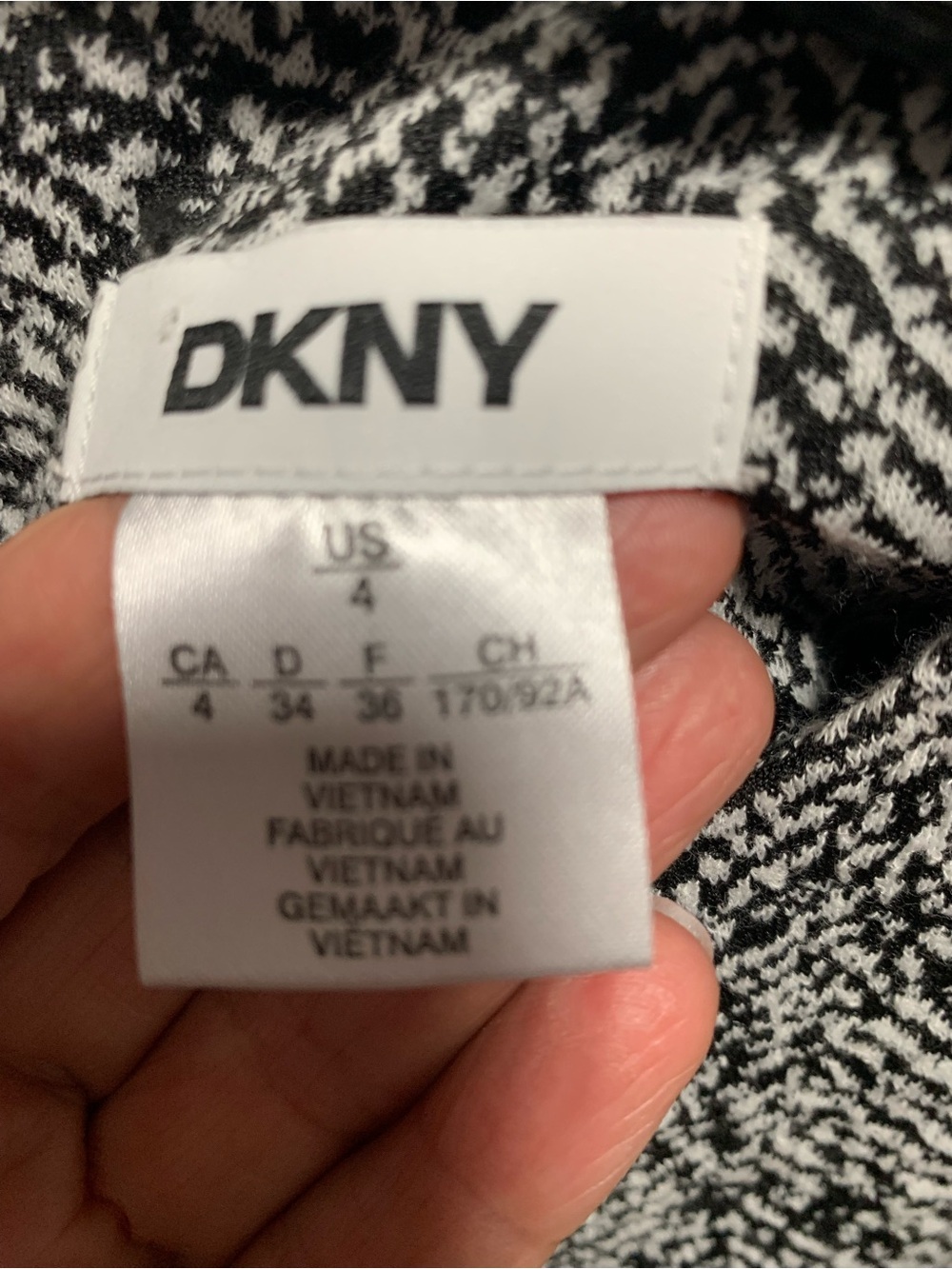 Dkny Black & White Textured Tweed Pocket Dress - Picture 9 of 10